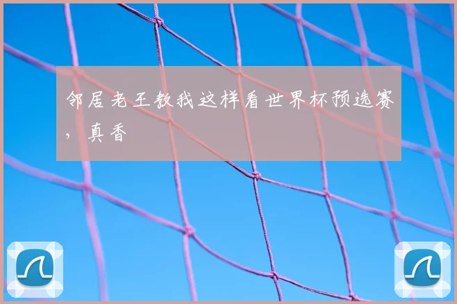 邻居老王教我这样看世界杯预选赛,真香